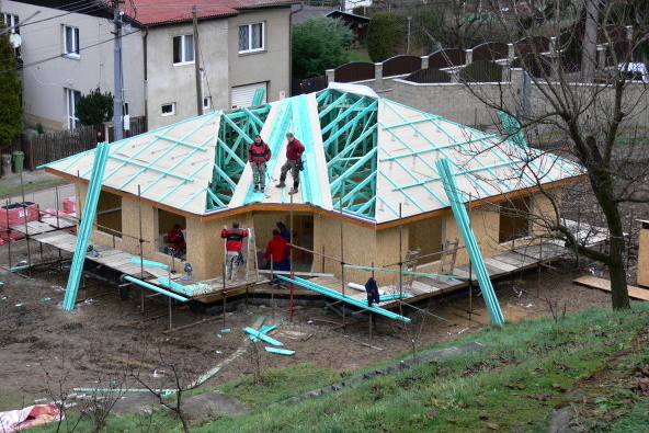 Průběh výstavby montovaného domu